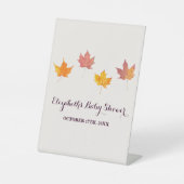 Maple verlaat Herfst Baby shower Reclamebord Met Voetstuk (Voorkant)