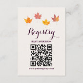 Maple verlaat Herfst Baby shower Registry Informatiekaartje (Voorkant)