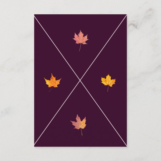 Maple verlaat Herfst Baby shower Registry Informatiekaartje (Achterkant)