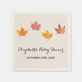 Maple verlaat Herfst Baby shower Servet