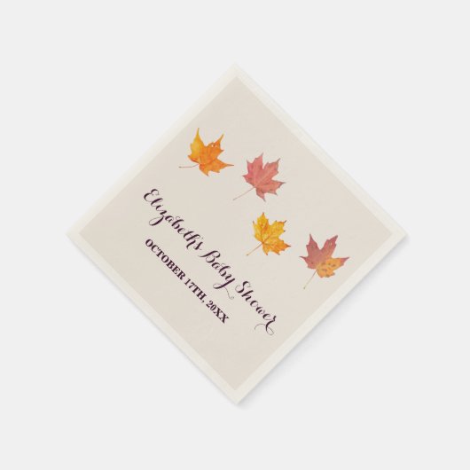 Maple verlaat Herfst Baby shower Servet (Hoek)