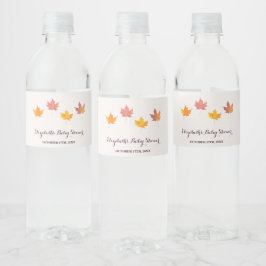 Maple verlaat Herfst Baby shower Waterfles Etiket