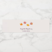 Maple verlaat Herfst Baby shower Waterfles Etiket (Enkel label)