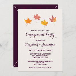 Maple verlaat Herfst Engagement Party Kaart