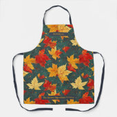 Maple verlaat herfstpatroon met rijke herfstkleure schort (Voorkant)