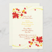 Maple verlaat rode gele bruiloft vrijgezellenfeest kaart (Voorkant / Achterkant)