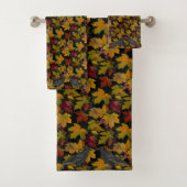 Maple verlaat zwarte kraaien in de herfst bad handdoek (Insitu)