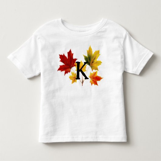 Maple vertrekt met je gedurfde brief kinder shirts (Voorkant)
