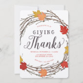 Maple Wreater Thanksgiving Dinner Invitation Kaart (Voorkant)