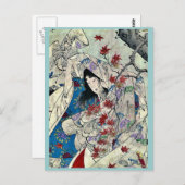 Mapleaf verzamelt zich door Taiso, Yoshitoshi Ukiy Briefkaart (Voorkant / Achterkant)