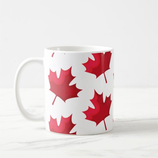 Mapleaf voor Canada op wit Koffiemok (Links)