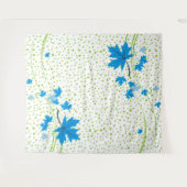 Maplebladeren blauw en groene polka-stippen wandkleed (Voorkant (horizontaal))