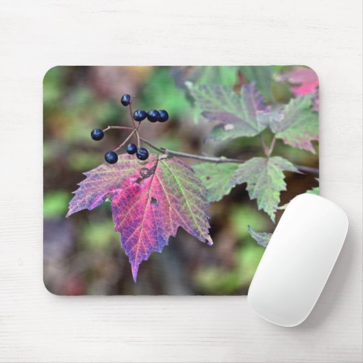 Mapleleaf Viburnum Autumn Leaves en Berries Muismat (Met muis)