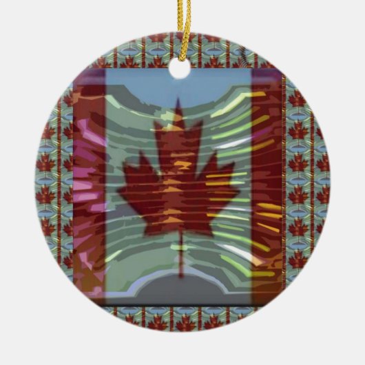 MapleLeaf : Voorgestelde Canadese waarden weergeve Keramisch Ornament (Voorkant)