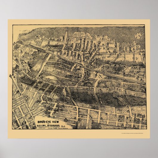 Maplewood, NJ Panoramic Map - 1910 Poster (Voorkant)