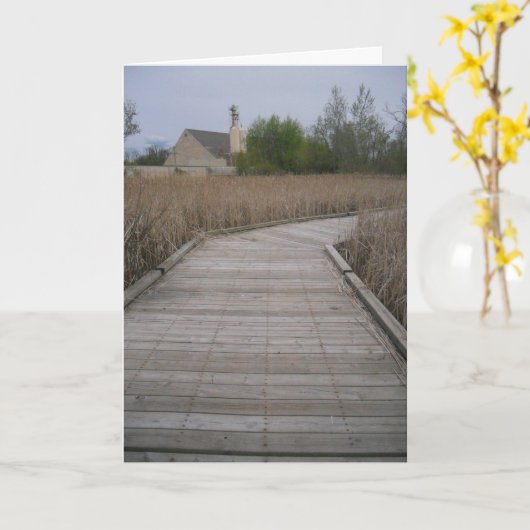 Maplewood Wooden Path beroemd gemaakt door Get Wel Kaart (Gele Bloem)