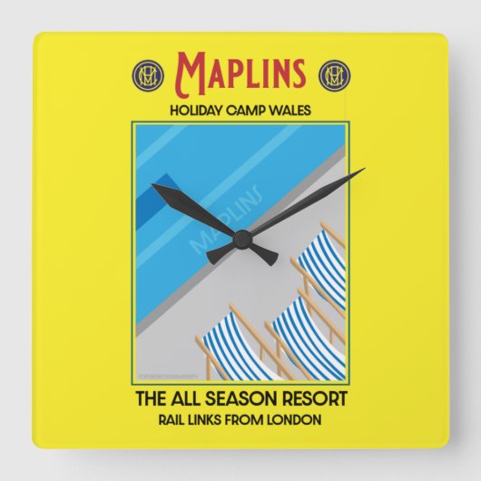 Maplins  British Holiday Camps  Vierkante Klok (Voorkant)