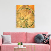 Mappa Mundi, c.1290 Canvas Afdruk (Insitu (Woonkamer))