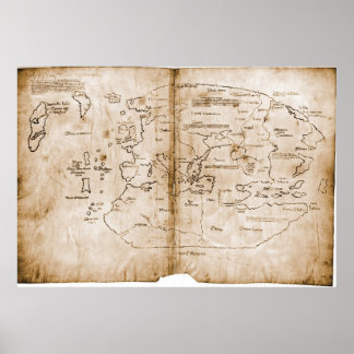 Mappa Mundi, de kaart van Vinland uit de 15e eeuw Poster