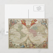 Mappe Monde ou Description du Wereldbol Terrestre Briefkaart (Voorkant / Achterkant)