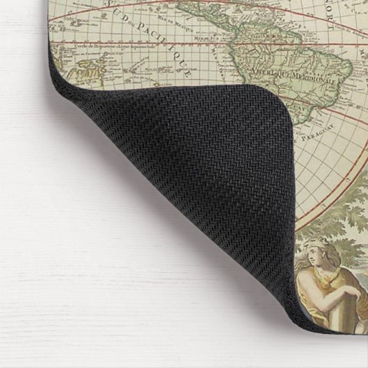 Mappe Monde ou Description du Wereldbol Terrestre  Muismat (Hoek)