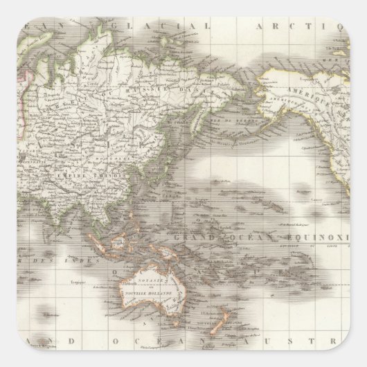 Mappemail - Globe map Vierkante Sticker (Voorkant)