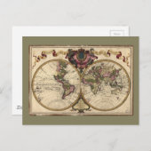 Mappemonde a l'use du roy (Wereldkaart 1720) Briefkaart (Voorkant / Achterkant)