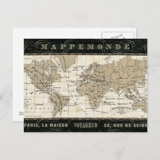 Mappemonde Briefkaart (Voorkant / Achterkant)