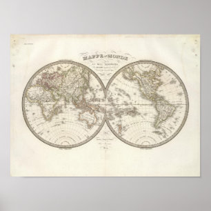 Mappemonde - Wereldkaart Poster