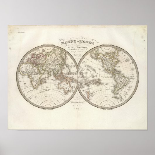 Mappemonde - Wereldkaart Poster (Voorkant)