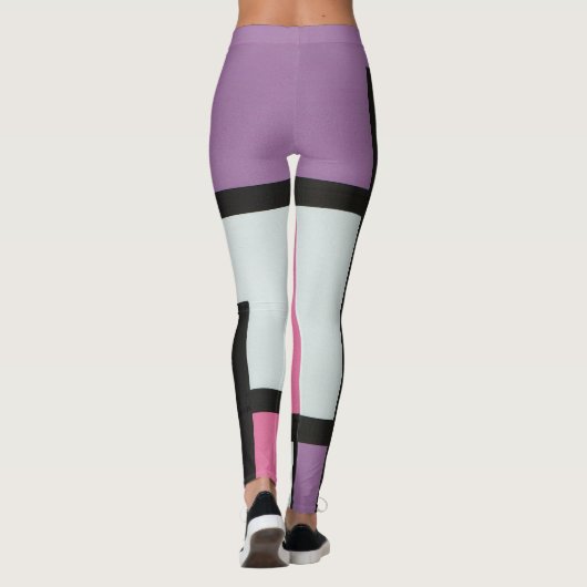 【mapper #2】幾何学 モダン レトロ 抽象画 leggings (Achterkant)