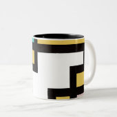 mapper ＃4 マグカップ 幾何学　抽象画　モダン　レトロ tweekleurige koffiemok (Voorkant rechts)