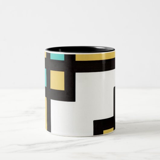 mapper #4 マグカップ 幾何学 抽象画 モダン レトロ tweekleurige koffiemok (Center)