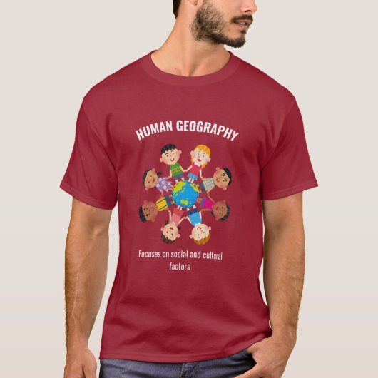 Mapping Humanity: Maroon Edition T-shirt (Voorkant)