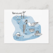 Mapping Vancouver - blauw Briefkaart (Voorkant)