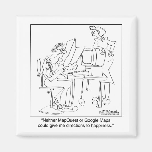 Mapquest Richtingen naar geluk Magneet (Voorkant)