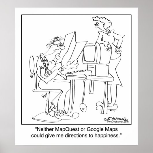 Mapquest Richtingen naar geluk Poster (Voorkant)