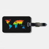 Mapref rainbow coloured world map black bagagelabel (Achterkant horizontaal)