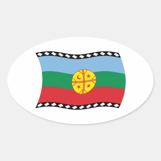 Mapuches Vlagsticker Ovale Sticker (Voorkant)