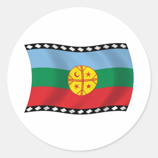 Mapuches Vlagsticker Ronde Sticker (Voorkant)