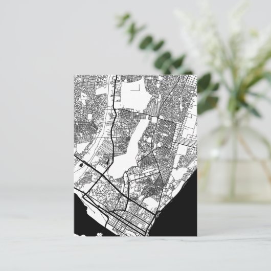 Maputo Mozambique City Map Briefkaart (Staand voorkant)