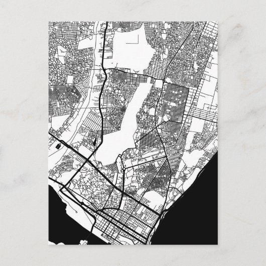 Maputo Mozambique City Map Briefkaart (Voorkant)