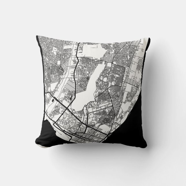 Maputo Mozambique City Map Kussen (Voorkant)