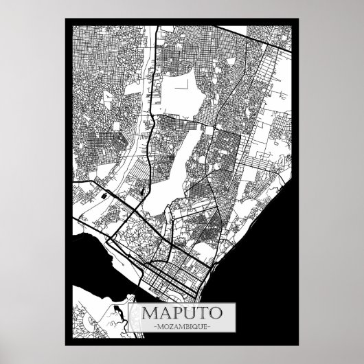 Maputo Mozambique City Map Poster (Voorkant)