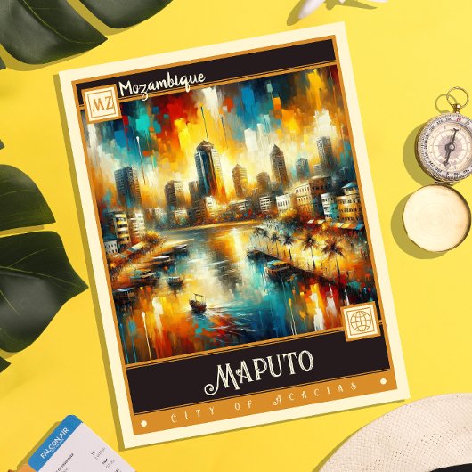 Maputo, Mozambique | schilderij Briefkaart
