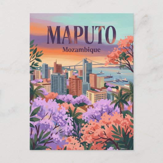 Maputo Silhouette Mozambique Briefkaart (Voorkant)