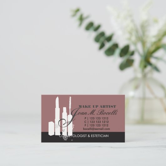 Maquillage chic Makeup Artist Cosmetoloog MUA Visitekaartje (Staand voorkant)