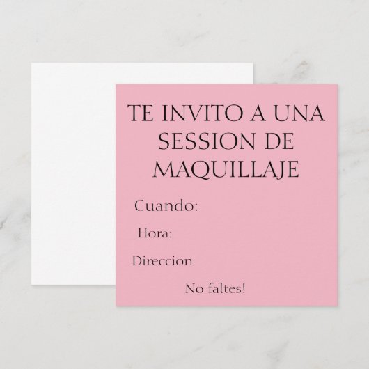 maquillaje secion kaart (Voorkant / Achterkant)