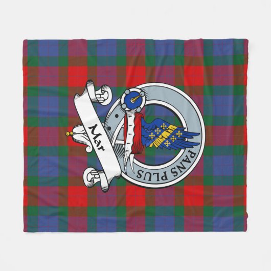 Mar Clan Badge Tartan Pset Fleece Deken (Voorkant (Horizontaal))