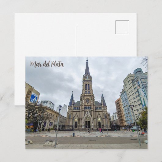 Mar del Plata, Argentinië, Basiliek Los Santos Briefkaart (Voorkant / Achterkant)